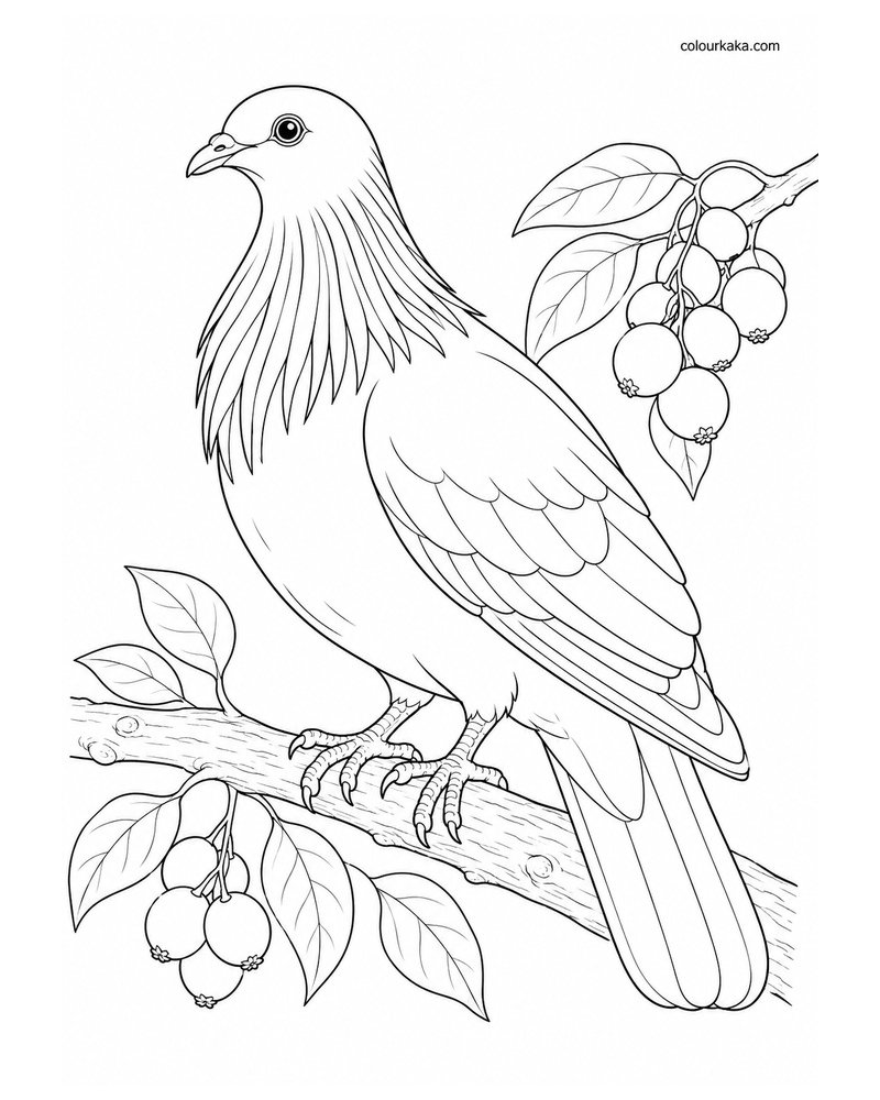 Mauritius Blue Pigeon Colouring Page thumbnail