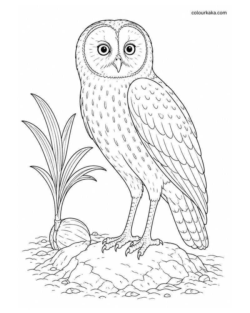 Mauritius Owl Colouring Page thumbnail