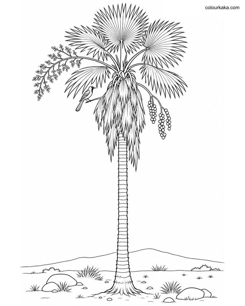 Mexican Fan Palm Colouring Page thumbnail