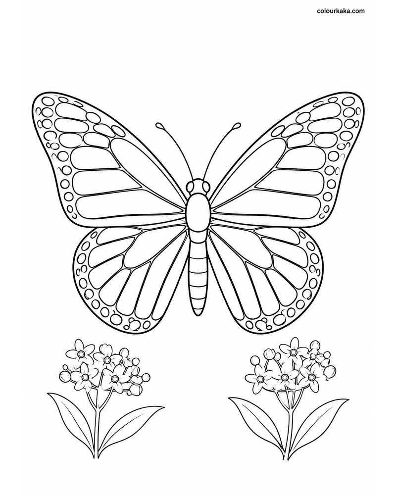 Monarch Butterfly Colouring thumbnail
