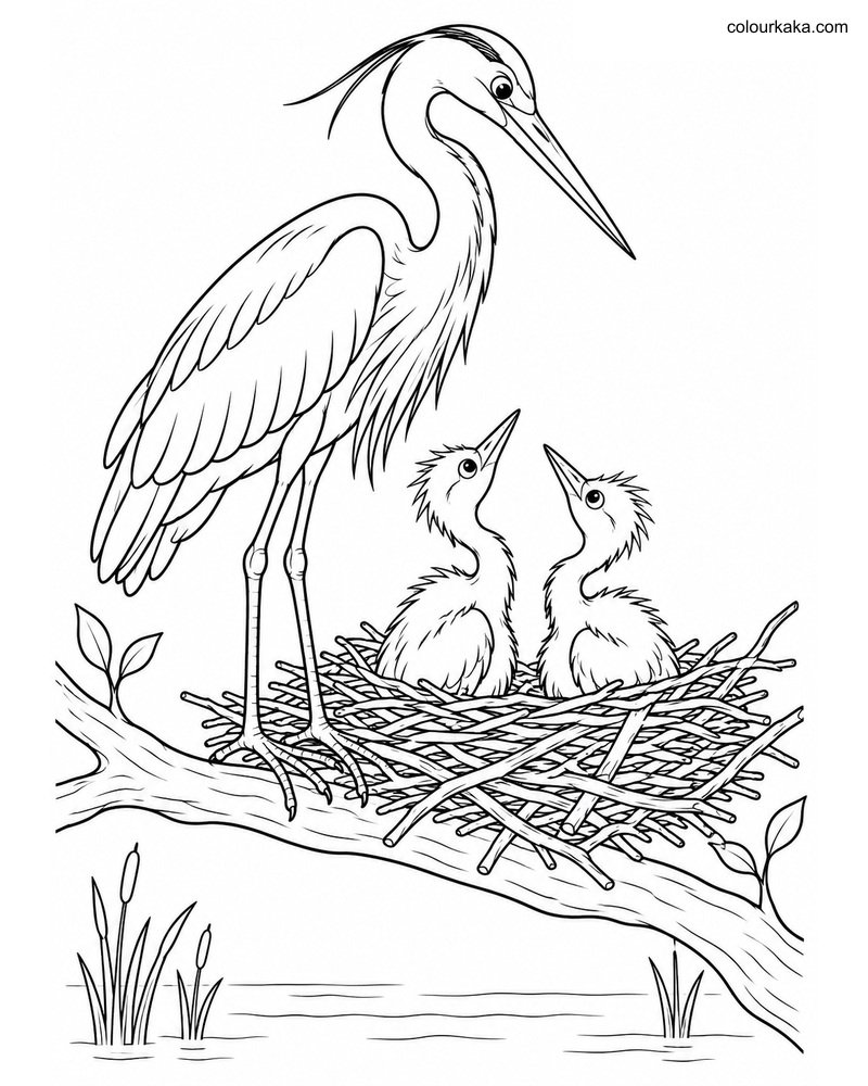 Mother Heron and Chicks Page thumbnail