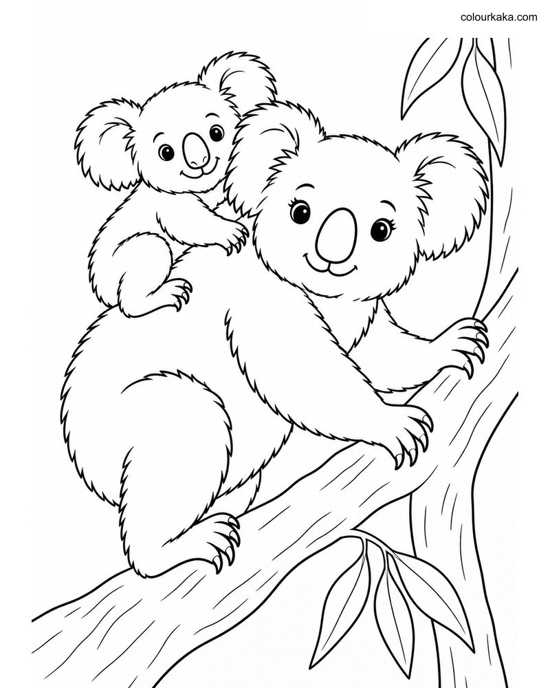 Mother Koala and Joey Colouring thumbnail