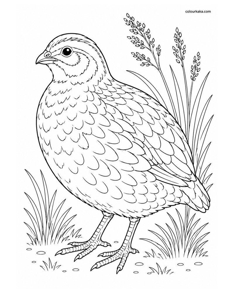 New Zealand Quail Colouring Page thumbnail