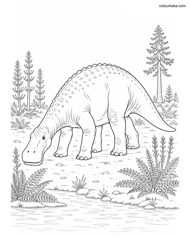 Nigersaurus Colouring Page thumbnail