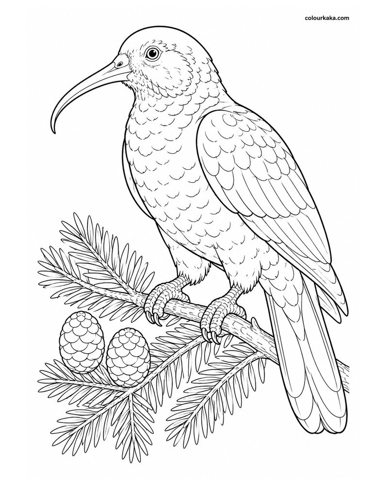Norfolk Kākā Colouring Page thumbnail