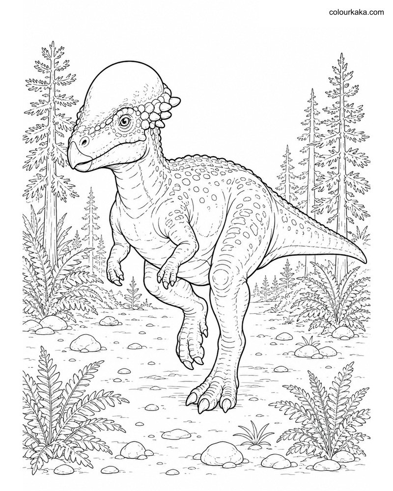 Pachycephalosaurus Colouring Page thumbnail