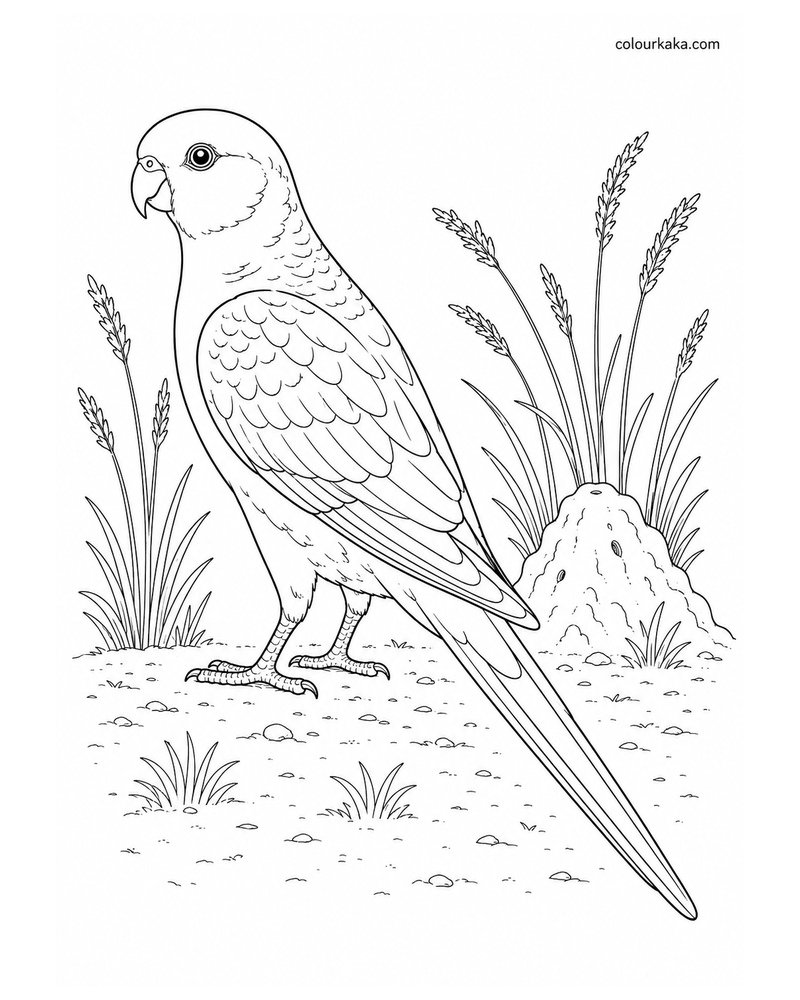 Paradise Parrot Colouring Page thumbnail