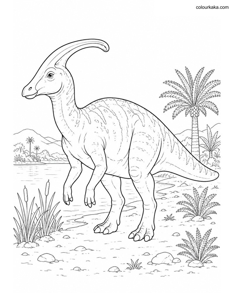 Parasaurolophus Colouring Page thumbnail