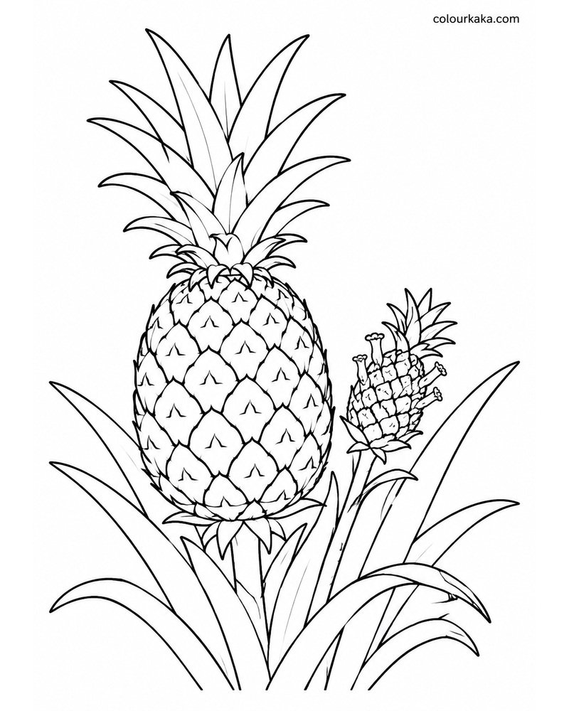 Pineapple Tropical Colouring thumbnail