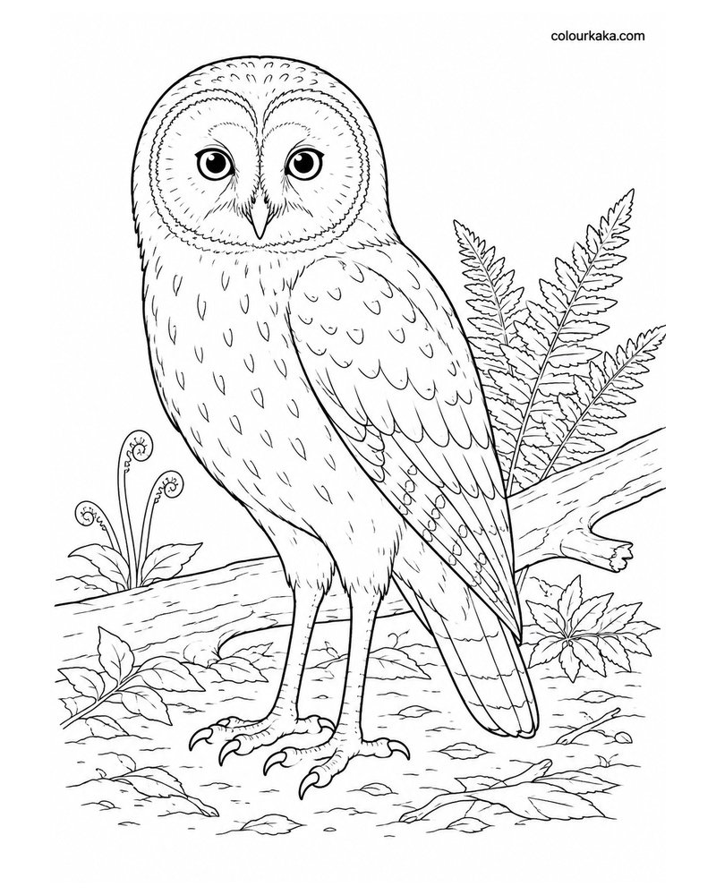Réunion Owl Colouring Page thumbnail