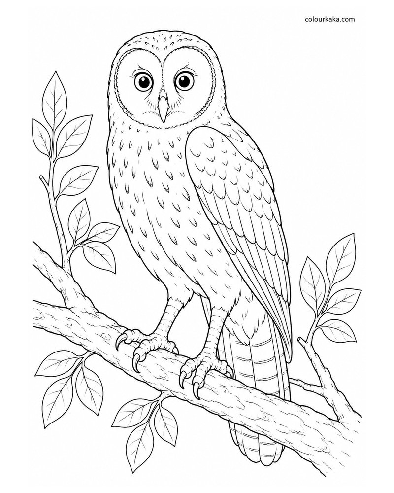 Rodrigues Owl Colouring Page thumbnail