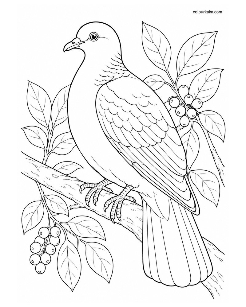 Ryukyu Wood Pigeon Colouring Page thumbnail