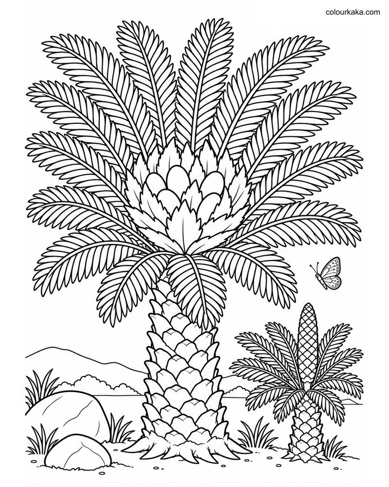 Sago Palm Cycad Colouring Page thumbnail
