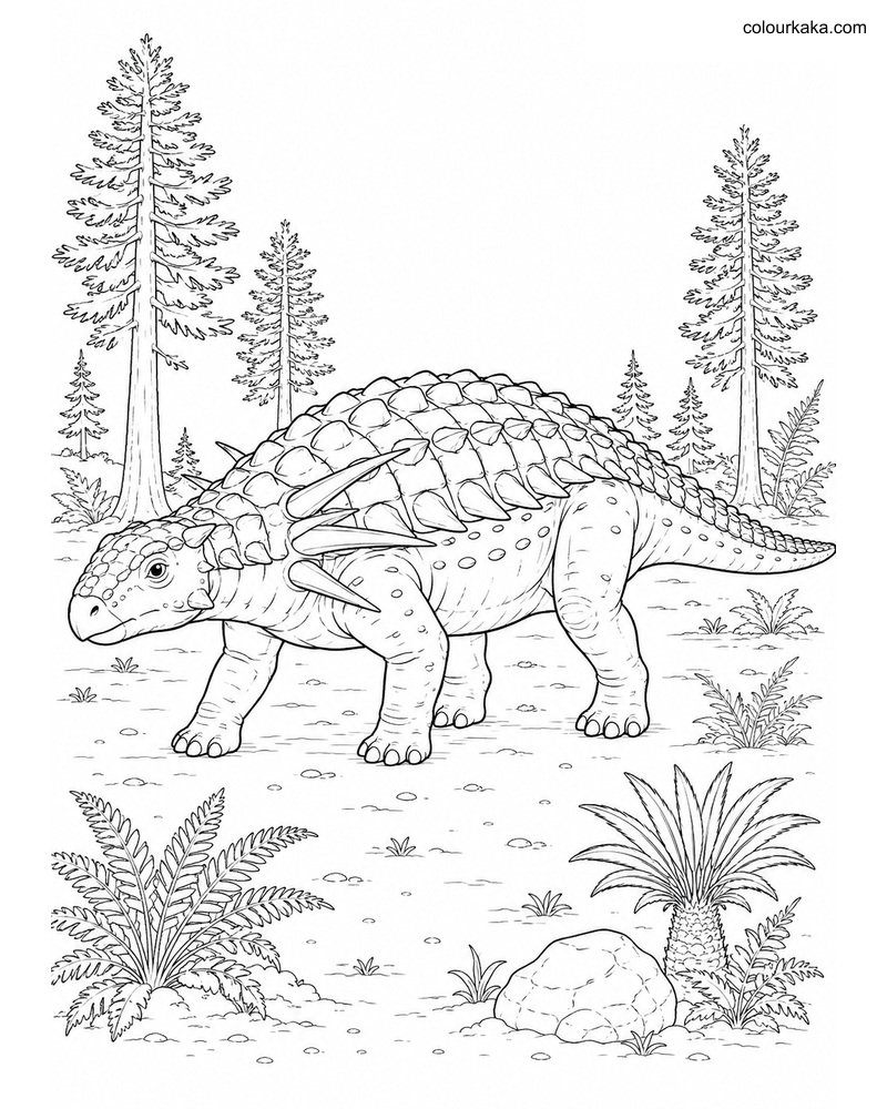 Sauropelta Colouring Page thumbnail