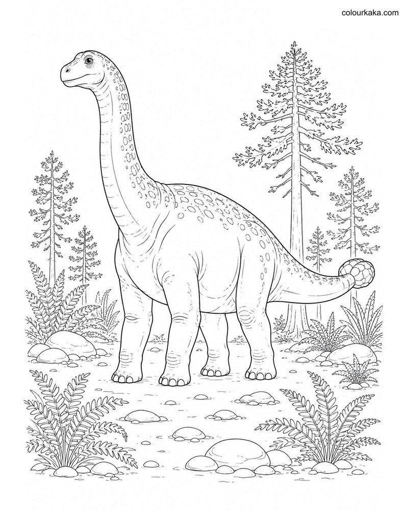 Shunosaurus Colouring Page thumbnail