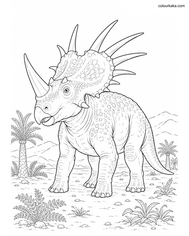 Styracosaurus Colouring Page thumbnail