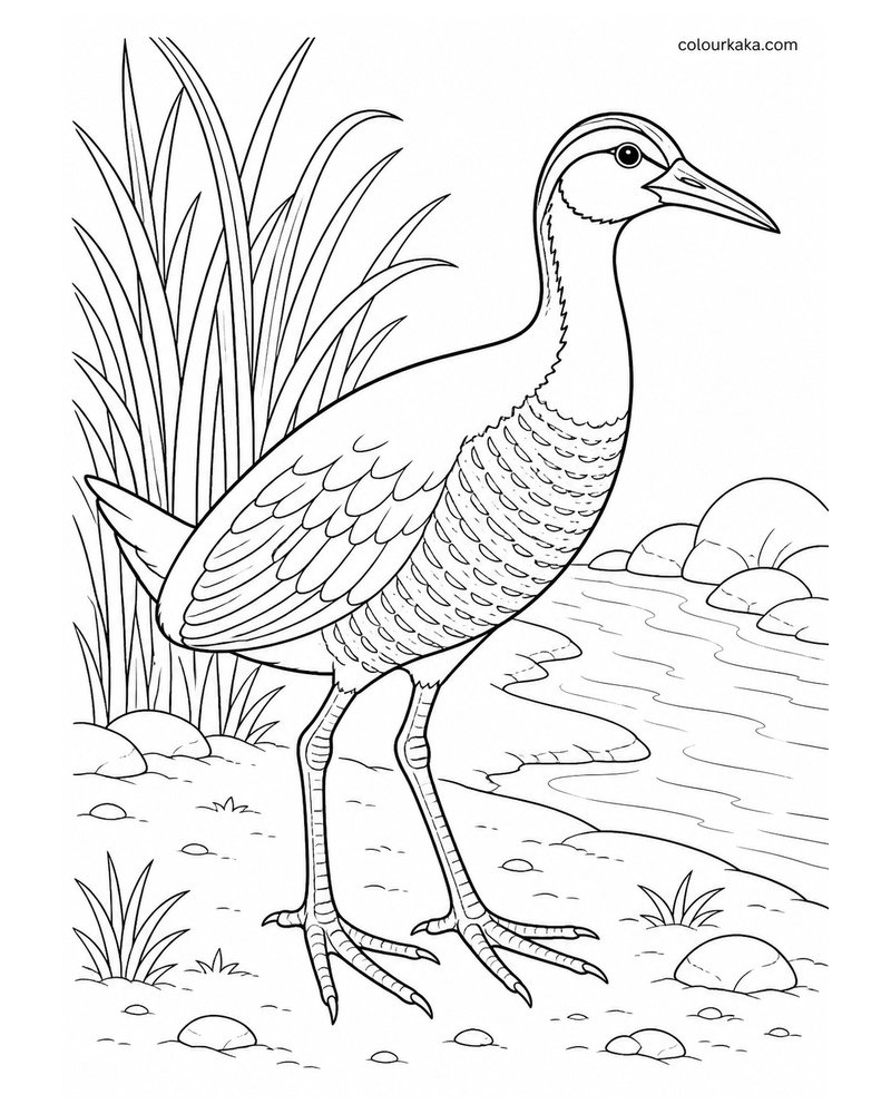 Tahiti Rail Colouring Page thumbnail