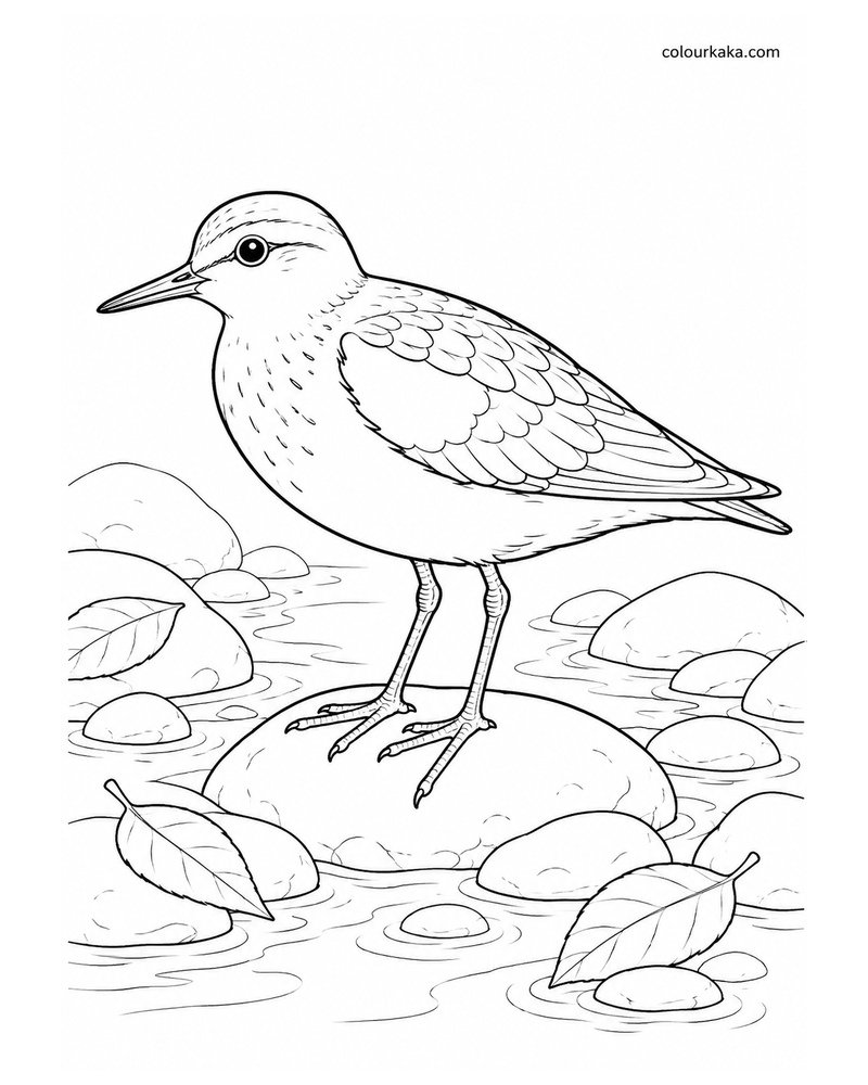 Tahiti Sandpiper Colouring Page thumbnail
