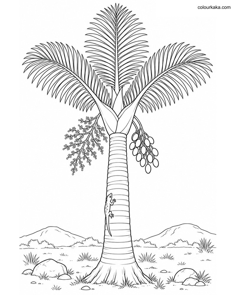 Triangle Palm Colouring Page thumbnail