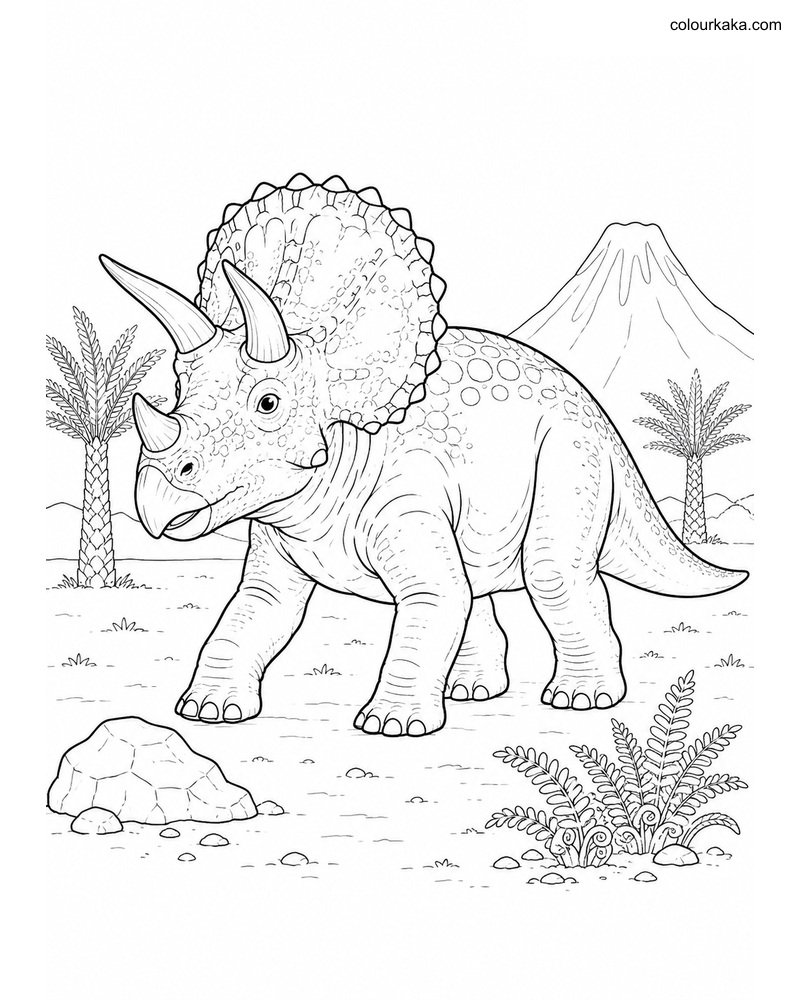 Triceratops Colouring Page thumbnail