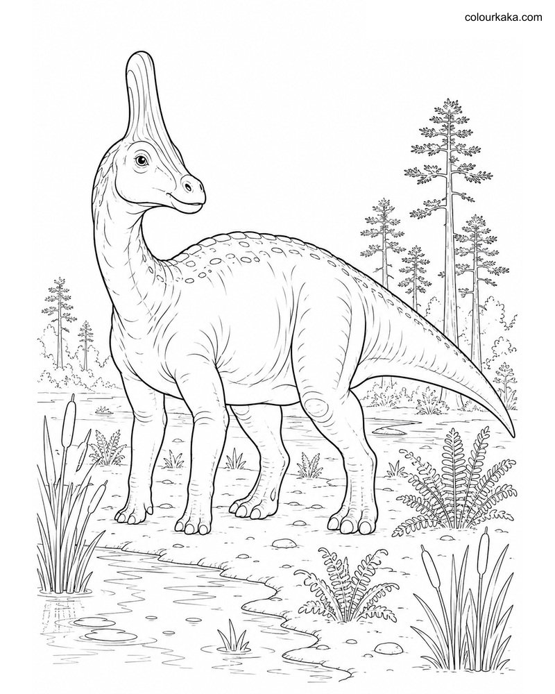 Tsintaosaurus Colouring Page thumbnail