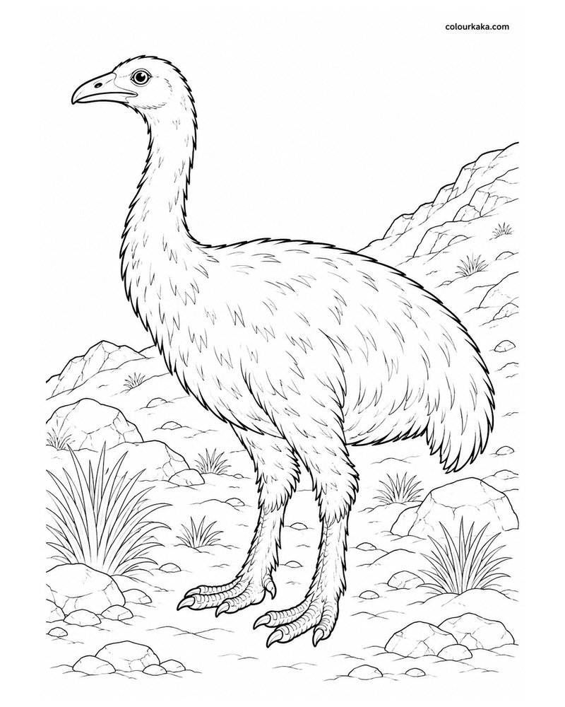 Upland Moa Colouring Page thumbnail
